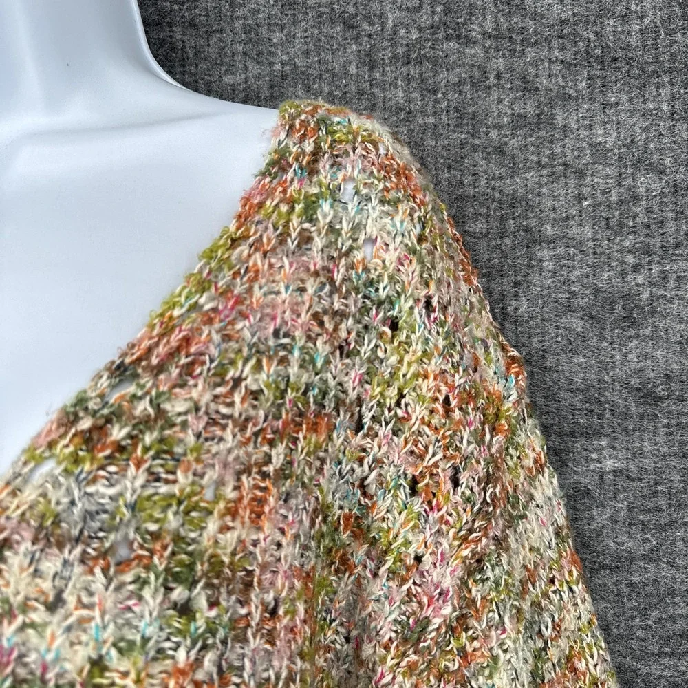 Free‎ People Sweater Womens Small Multicolor V Neck Knit Pullover Long Sleeve